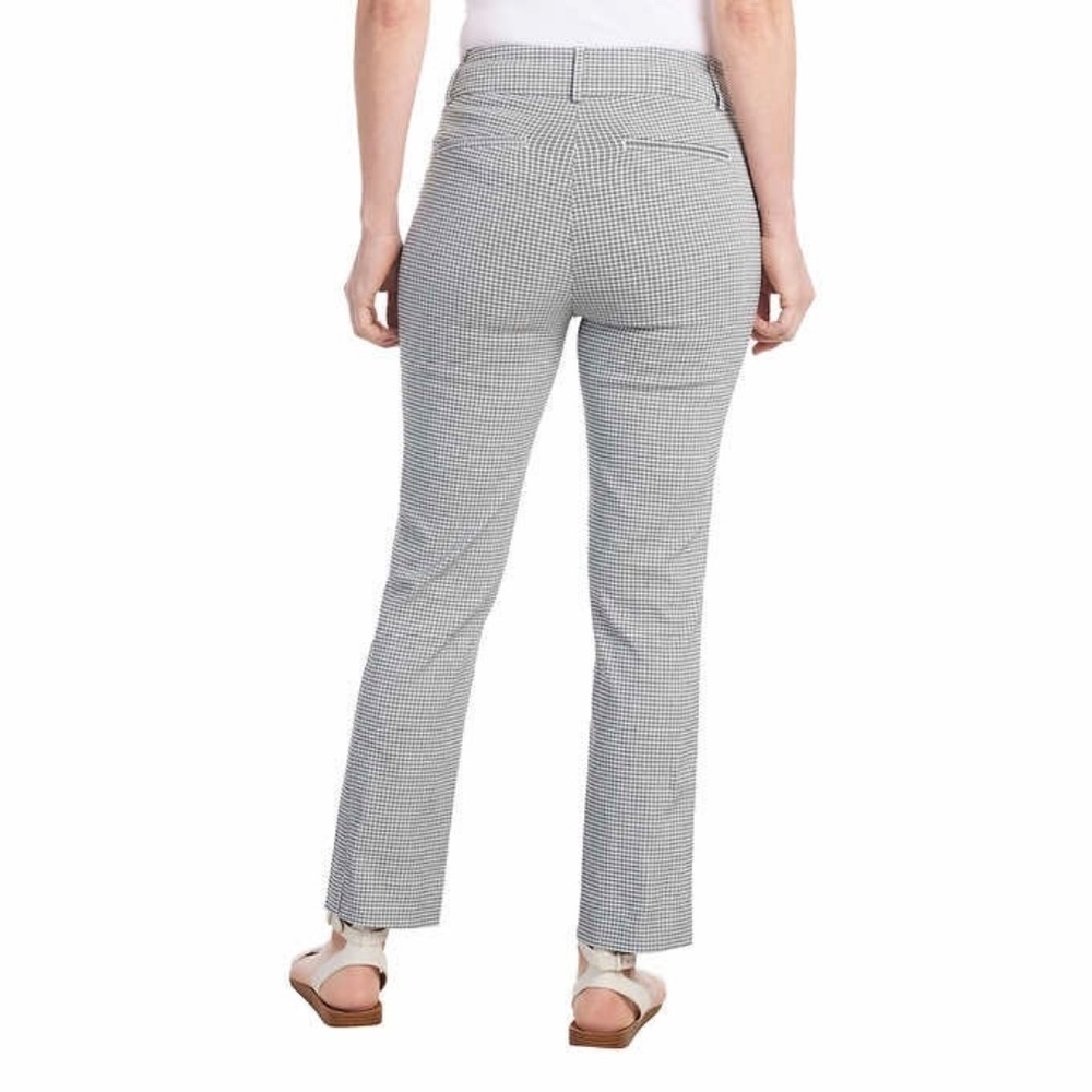 Hilary Radley Pull-On Ankle Pant, Slim, Pockets, Gray/White/Black, Medium, NWT - Picture 3 of 16
